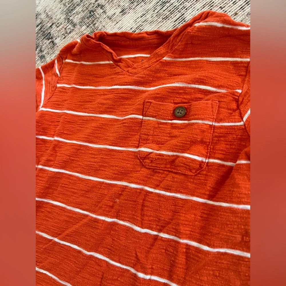 GAP Orange and White Striped Kids Tee